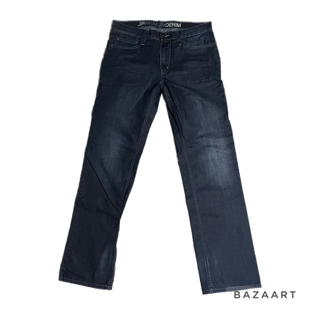 JF J. Ferrer 32x34 Slim Straight Fit Mens Casual Dark Wash Premium Denim Jeans